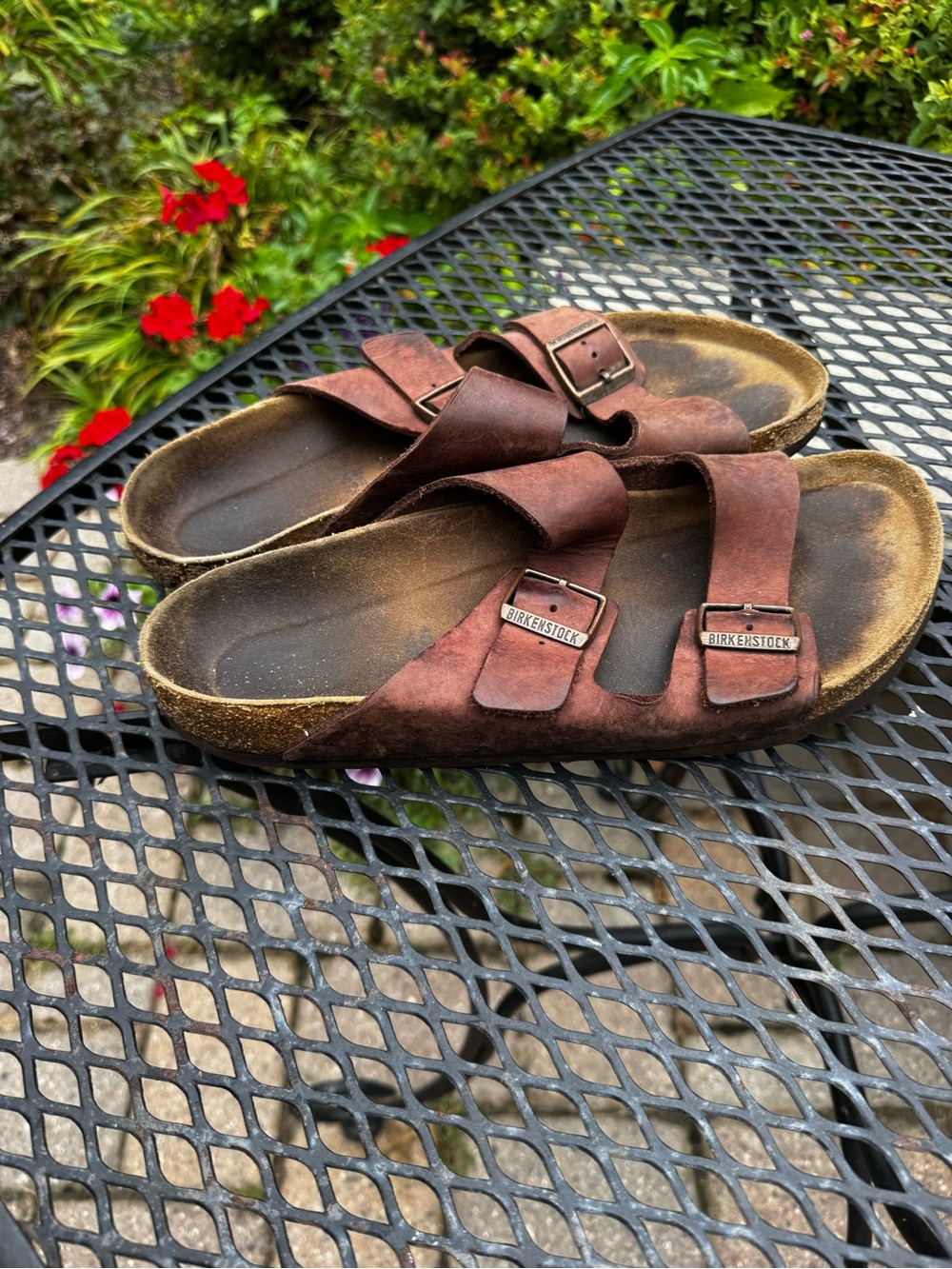 Birkenstock Dark Brown Suede Two-Strap Sandals EU 45 US Men’s 11